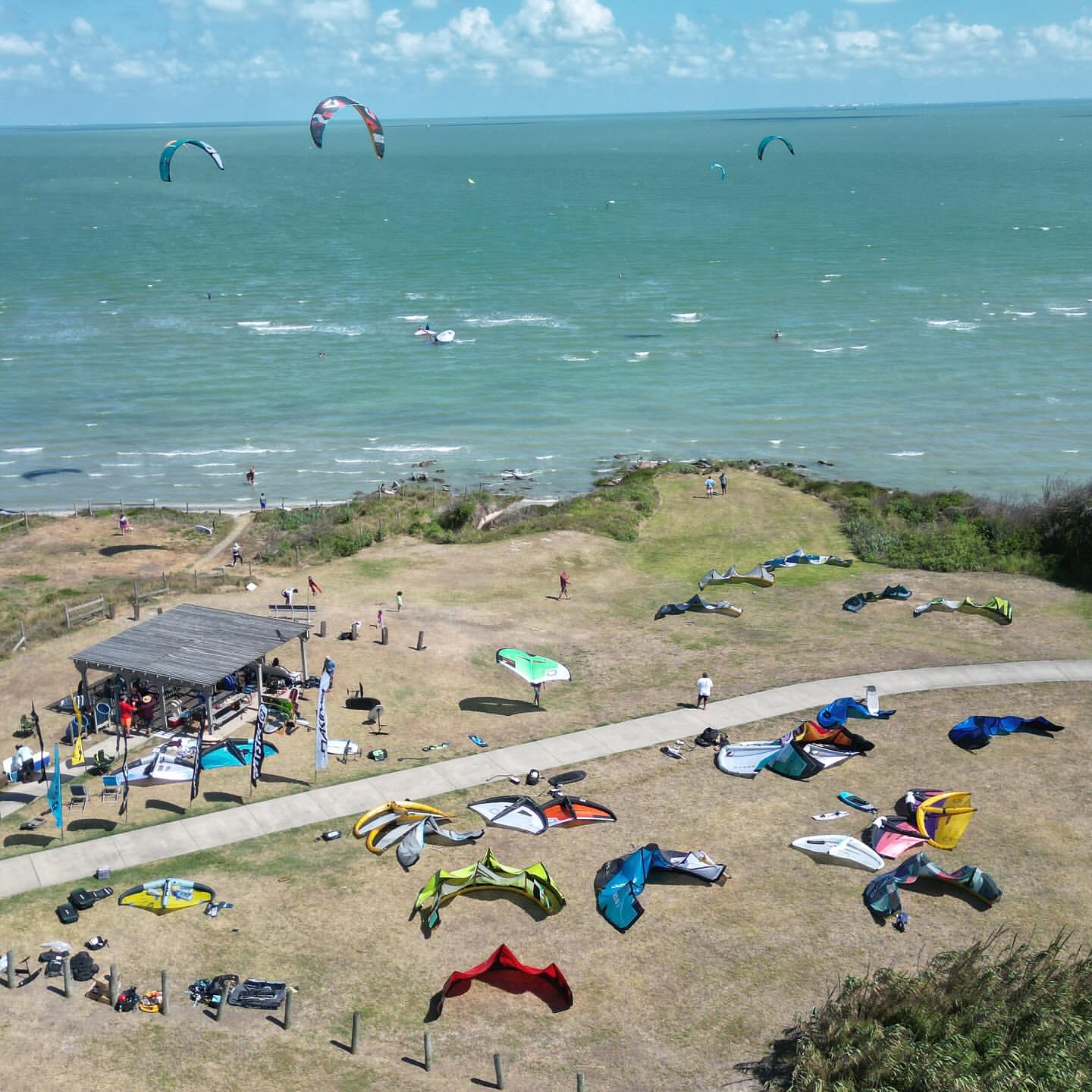 Kitesurfing at Wildcat Park, Corpus Christi