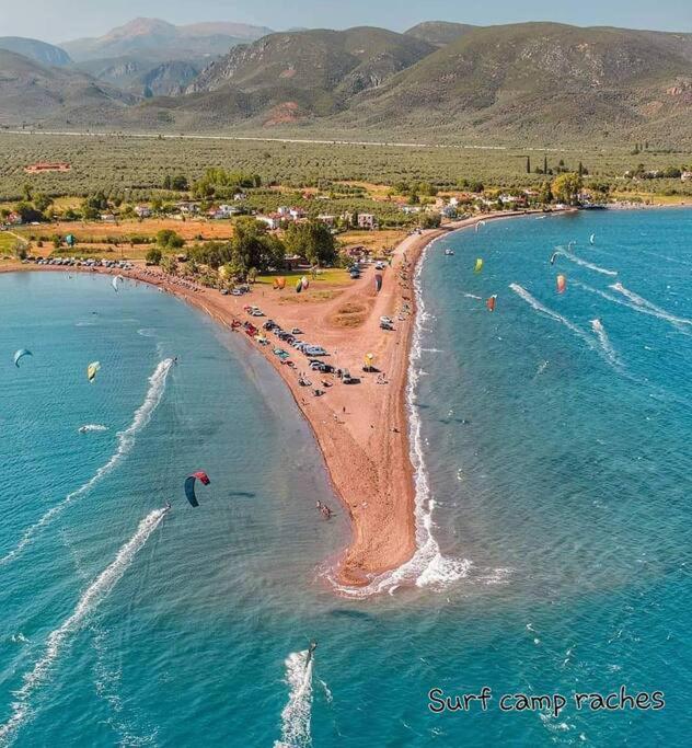 Scenic view of Silver Cape Raches in Kouvéla, offering beautiful sea views and easy access to kitesurfing activities. The stay features modern rooms, a garden, BBQ and a free parking space.